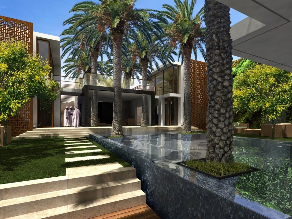 Villa entrance court · Muscat